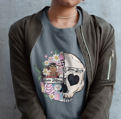 Sorta Merry Sorta Scary Skull DTF Transfer for T-shirts, Hoodies, Heat Transfer, Ready for Press Heat Press Transfers DTF202