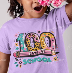100 Days School DTF Transfer, Ready for Press Heat Press Transfers DTF221