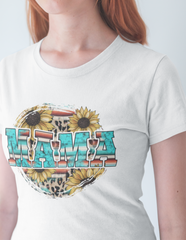 Western Mama Sunflower Leopard DTF Transfer for T-shirts, Hoodies, Heat Transfer, Ready for Press Heat Press Transfers DTF46