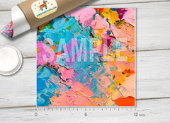 Abstract Colorful Oil painting patterned HTV 850