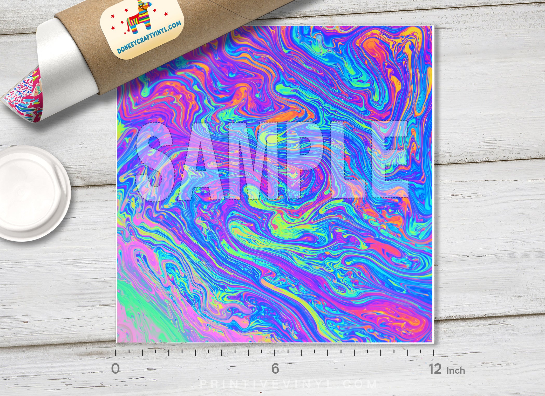 Iridescent oil Pattern Printed Vinyl/ Indoor Vinyl/ Outdoor Vinyl/ Heat Transfer Vinyl-388 - Printive Vinyl | Patterned Vinyl