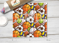 Sports Balls Patterned HTV 066