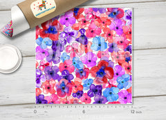 Watercolor Flower Patterned HTV 004 - Donkey Craft Vinyl