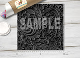 Black Floral Patterned Adhesive Vinyl 255