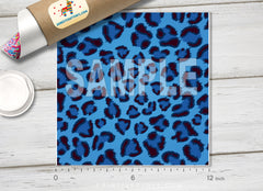 Blue Leopard Patterned Adhesive Vinyl 206