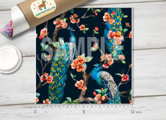 Watercolor Peacock Patterned HTV 099