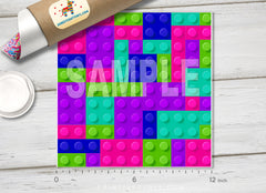 Purple Lego Toy Patterned Adhesive Vinyl 114