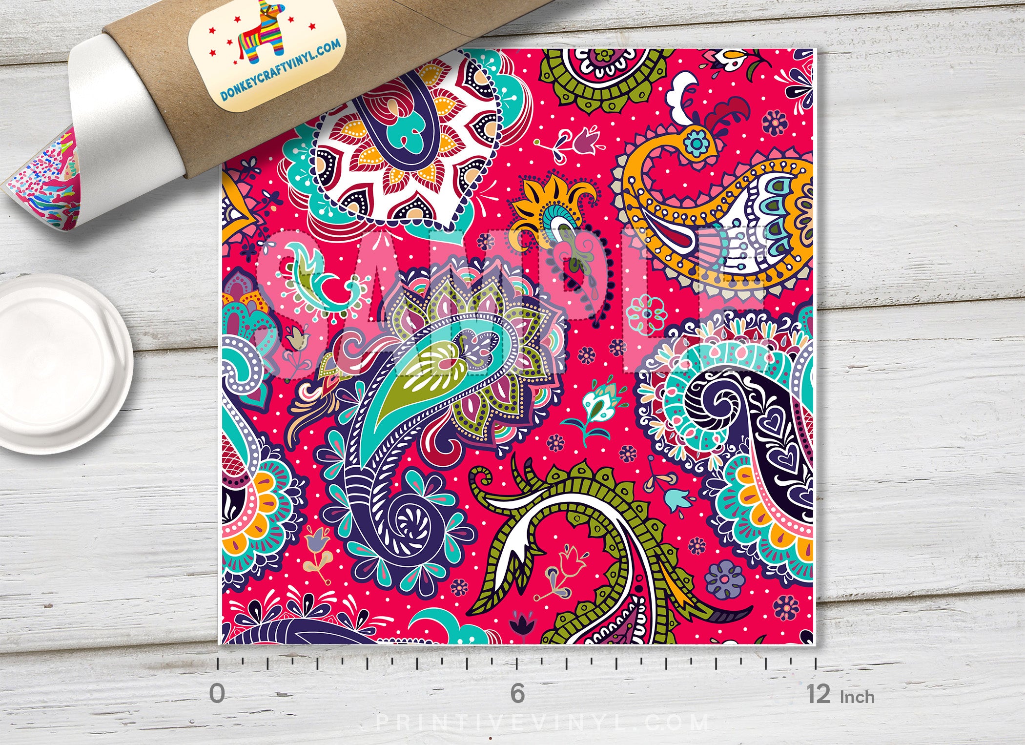 Xmas Paisley Patterned HTV 724 - Donkey Craft Vinyl