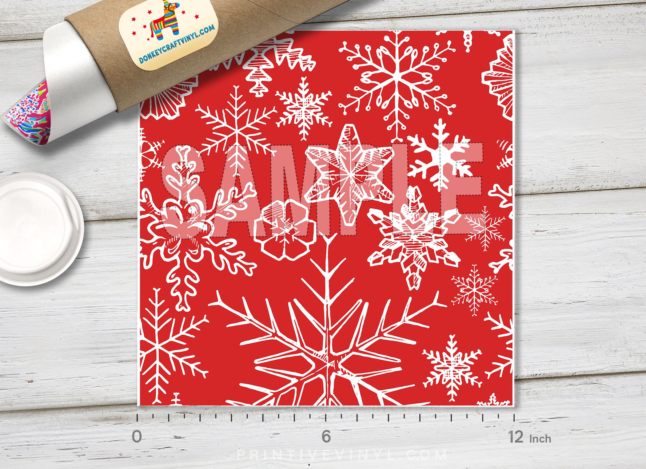Christmas decorative snowflakes Pattern printed Vinyl/ Indoor/ Outdoor/ Heat Transfer Vinyl- 155 - Printive Vinyl | Patterned Vinyl