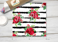Red Rose flowers Patterned HTV 182