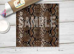 Brown Snake skin, crocodile Leather Patterned HTV-755