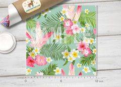 Vintage Tropical Flowers Patterned HTV  183