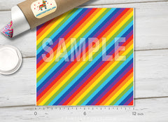 Rainbow Diagonal Stripes Patterned HTV 254