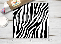 Black and White Zebra Patterned HTV 034