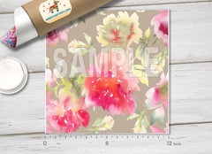 Peony Flowers Patterned Adhesive Vinyl 077