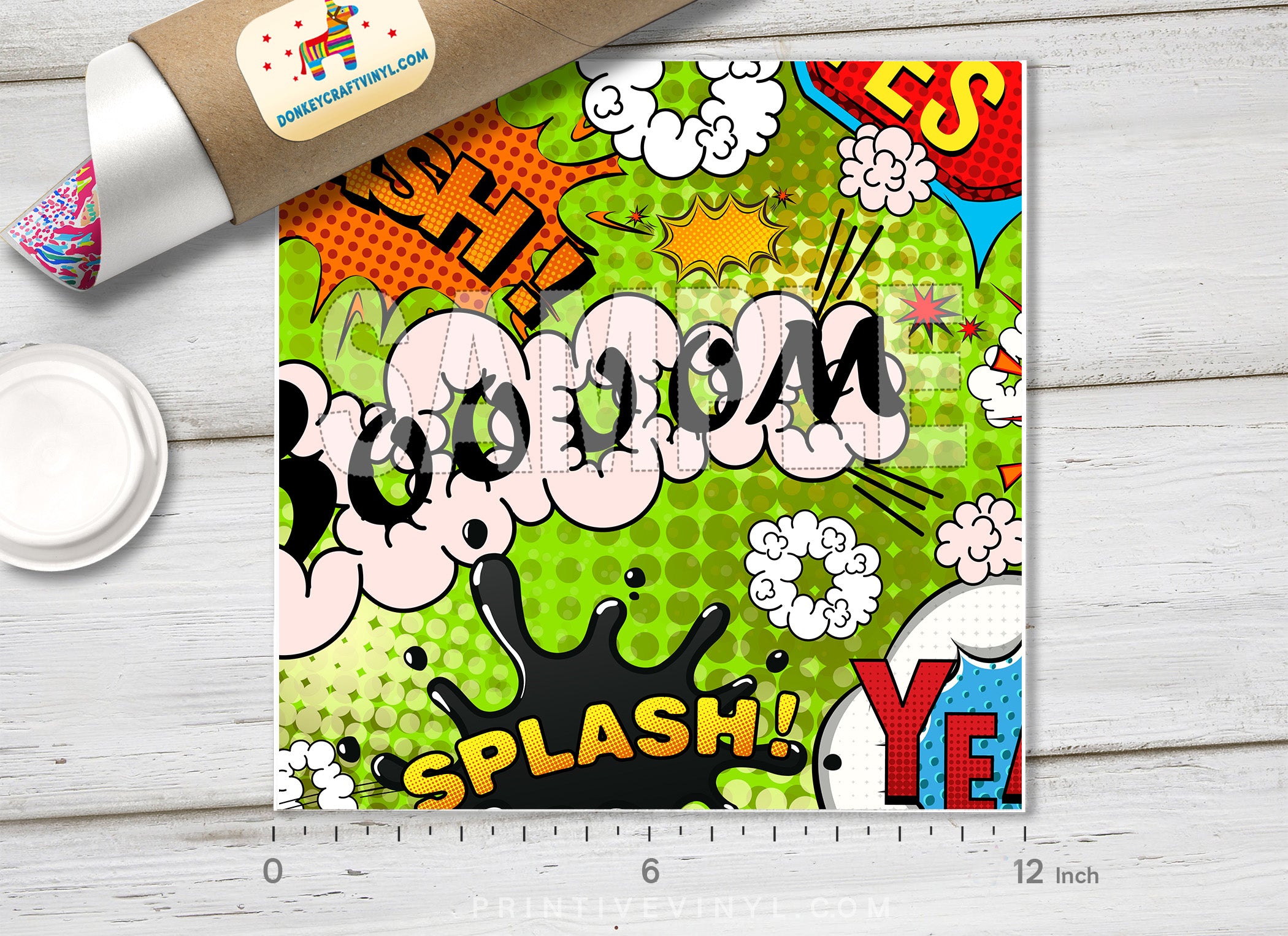Comic Bubbles Patterned Adhesive Vinyl 259 - Donkey Craft Vinyl