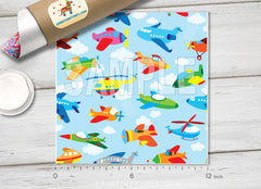 Cute Airplane Patterned Adhesive Vinyl 324