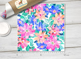 Watercolor Flower Patterned Adhesive Vinyl 433