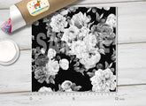 Watercolor Black white Roses Patterned HTV 722