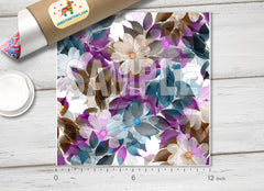Decorative Flowers and Leaves Patterned HTV 202