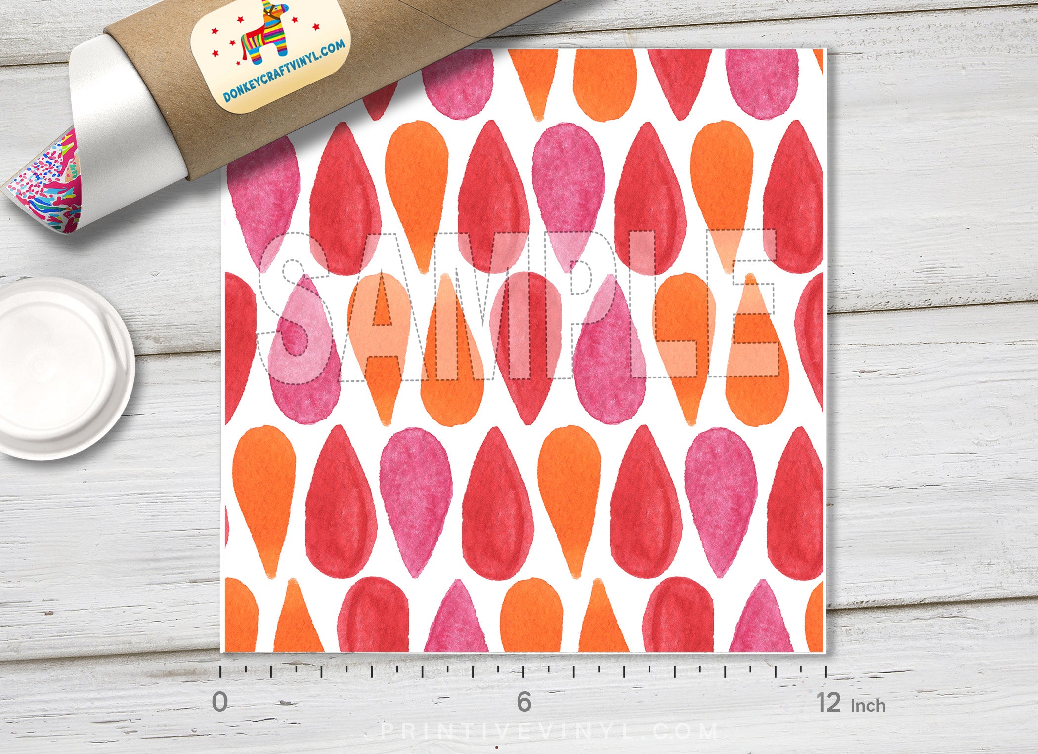 Watercolor Drop Patterned Adhesive Vinyl 223 - Donkey Craft Vinyl