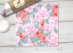 Romantic Pastel Flowers Patterned HTV 085