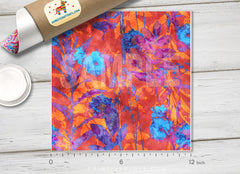 Watercolor Roses Peonies Asters Leaves Patterned HTV 219