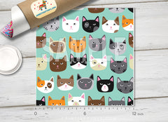 Cat Face Patterned HTV 1107