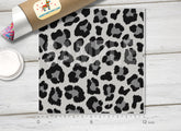 Black Gray Leopard Printed HTV- 794