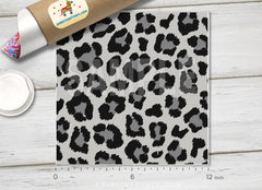 Black Gray Leopard Printed HTV- 794