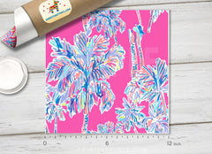 Pink Palm Tree Patterned HTV L060