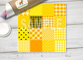 Yellow Geometric Patchwork Patterned HTV 1336
