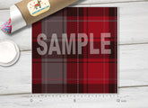 Burgundy and Grey Plaid Patterned HTV 638