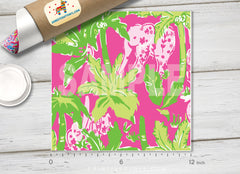 Lilly P Inspired Pink Elephants Patterned HTV-L019