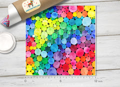 Watercolor Rainbow Dots Pattern Printed HTV 488