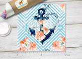 Anchor and Hibiscus Patterned HTV 618