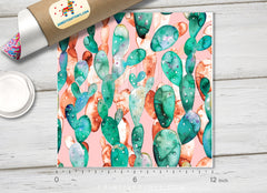Watercolor Cactus Patterned HTV 524