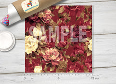 Burgundy Flower Patterned HTV 713