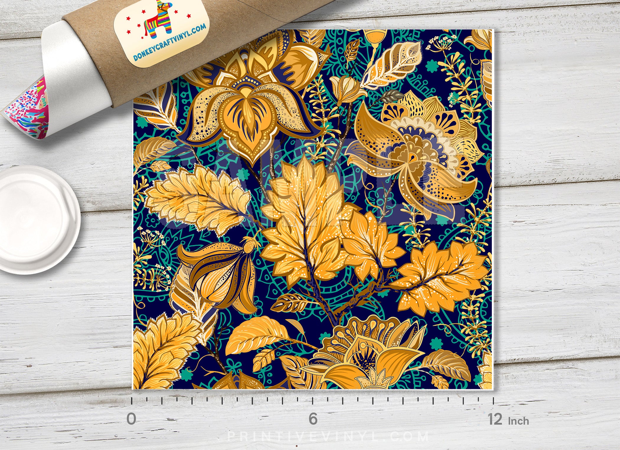 Flowers wallpaper Printed Vinyl/ Indoor Vinyl/ Outdoor Vinyl/ Heat Transfer Vinyl-266 - Printive Vinyl | Patterned Vinyl