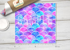 Watercolor Mermaid scales Patterned HTV 575