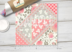 Floral patchwork Printed Vinyl/ Indoor Vinyl/ Outdoor Vinyl/ Heat Transfer Vinyl-659 - Printive Vinyl | Patterned Vinyl