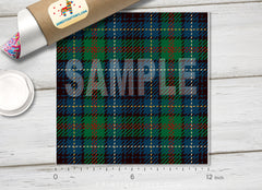 Green Check Plaid Patterned HTV 566