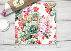 Watercolor cactus and Flowers Patterned HTV 521