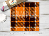 Orange Check Plaid Patterned HTV 567