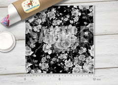 Black white Roses Patterned HTV 631