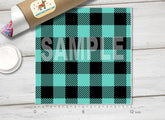 Mint Black Plaid Patterned HTV 1119