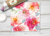 Watercolor Flower Patterned Adhesive Vinyl 386