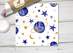 Planet Stars Moon Galaxy Space Patterned HTV 1346