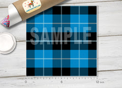 Blue Plaid Patterned Adhesive Vinyl 416