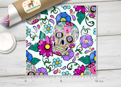 Sugar skulls Day of the Dead Patterned HTV 987